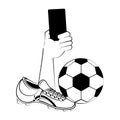 Soccer football sport game concept in black and white