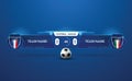 Soccer football stadium spotlight and scoreboard background with glitter light Royalty Free Stock Photo