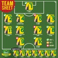 Soccer of Football Team Sheets Royalty Free Stock Photo