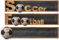 Soccer and Football - Three Banners Royalty Free Stock Photo