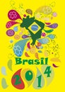 Soccer Football Tournament brasil 2014 Royalty Free Stock Photo