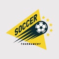 Soccer football tournament logo, emblem designs templates on a light background.