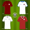 Soccer or Football uniform template for European football tournament 2016. Group B