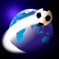 Soccer football and the world or globe