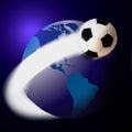 Soccer football and the world or globe