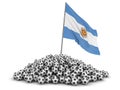 Soccer footballs with Argentinian flag