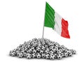 Soccer footballs with Italian flag