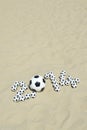 Soccer 2014 Footballs Message Beach