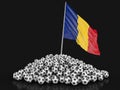 Soccer footballs with Romanian flag