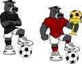 Soccer futbol strong wild roar cartoon set