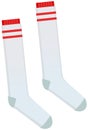 Soccer Gaiters flat icon on white background. High socks soccer player uniform isolated vector