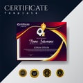 Soccer Game Certificate Diploma With Golden Cup Set Vector. Football. Sport Award Template. Achievement Design Royalty Free Stock Photo
