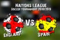 Soccer game England vs Spain