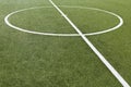 Soccer game field with goal kick