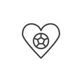 Soccer game love line icon