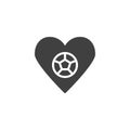 Soccer game love vector icon