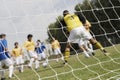 Soccer Game Seen Through Net