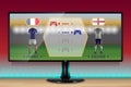 Soccer Game in a Ultrawide Gaming Monitor Royalty Free Stock Photo