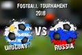 Soccer game Uruguay vs Russia