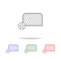 Soccer goal with ball icon. Elements of education multi colored icons. Premium quality graphic design icon. Simple icon for websit Royalty Free Stock Photo