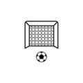 Soccer goal, soccer ball, victory, vector illustration