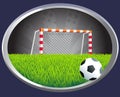 Soccer goal with net. Royalty Free Stock Photo
