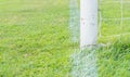 soccer goal football green grass field Royalty Free Stock Photo