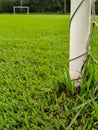 soccer goal football green grass field Royalty Free Stock Photo