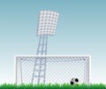 Soccer goal with net. Royalty Free Stock Photo