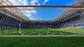 Soccer goal perspective in urban arena Royalty Free Stock Photo