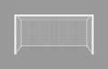 Soccer goal post. 3d football goalpost with net. Gate with frame for stadium and field. Icon in front for game, kick, penalty, Royalty Free Stock Photo