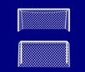 Soccer goal from side. Royalty Free Stock Photo