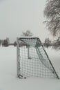 Soccer goal from the side Royalty Free Stock Photo