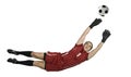 Soccer Goalie Jumping For Ball Royalty Free Stock Photo