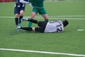 Soccer goalkeeper in action