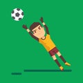 Soccer goalkeeper catching a ball illustration