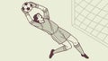 Soccer Goalkeeper Diving Save Outline Vector, vector design Generative AI Royalty Free Stock Photo