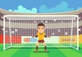 Soccer goalkeeper keeping goal vector illustration