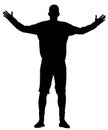 Soccer goalkeeper silhouette vector. Handball goalkeeper silhouette black.