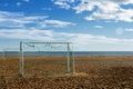 Soccer goals on the beach