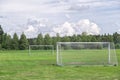 Soccer Goals on Soccer Pitch Royalty Free Stock Photo