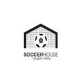 Soccer house vector logo design