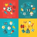 Soccer icons flat