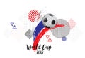 WORLD CUP RUSSLAND 2018. SOCCER NATION FLAG. FOOTBALL TEAM TEMPLATE ILLUSTRATION. PAINTED ART AND DOTS GRUNGE BACKGROUND