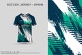 soccer jersey design template with grunge effect and brush stroke