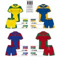 Soccer jersey or football kit and short pant template for sportswear catalog.