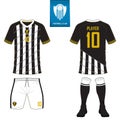 Soccer jersey or football kit template for football club. Football shirt mock up. Front and back view soccer uniform.