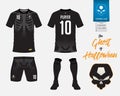 Soccer jersey or football kit template in Skeleton in Halloween concept