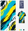 Soccer jersey pattern design. Marble pattern on colorful background for soccer kit, football kit, sports uniform. T shirt mockup. Royalty Free Stock Photo