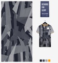 Soccer jersey pattern design. Mosaic pattern on gray background for soccer kit, football kit or sports uniform. Vector. Royalty Free Stock Photo